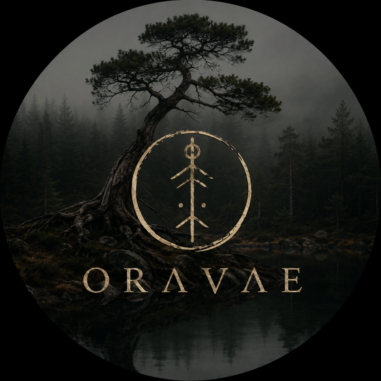 ORAVAE — a pine by a still lake in the forests of Finnmark